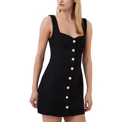 French Connection Womens Embellished Polyester Mini Dress In Black