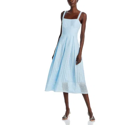 French Connection Womens Eyelet Layered Midi Dress In Blue
