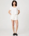 French Connection Womens Eyelet Puff Sleeve Top Eyelet Ruffle Hem Shorts