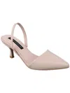 French Connection Womens Faux Leather Burnished Slingback Heels In Brown