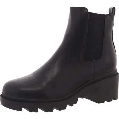 French Connection Womens Faux Leather Lugged Sole Chelsea Boots