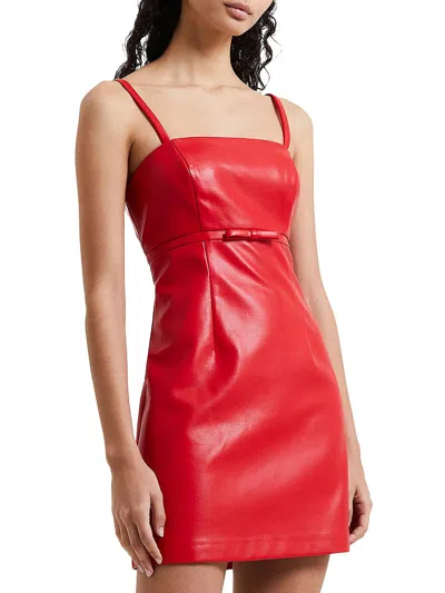 French Connection Womens Faux Leather Mini Cocktail And Party Dress In Multi