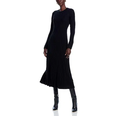 French Connection Womens Fitted Ribbed Knit Sweaterdress In Black