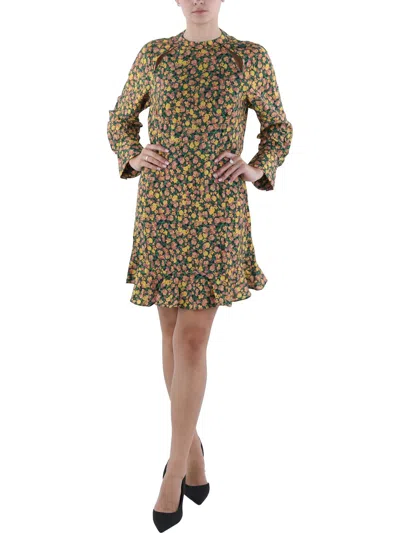 French Connection Womens Floral Print Above Knee Shift Dress In Multi