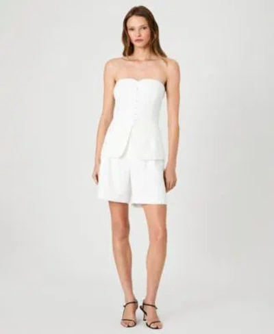 French Connection Womens Harry Suiting Strapless Top With Harry Suiting Bermuda Shorts In Gray