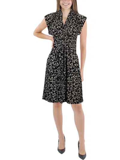 French Connection Womens Jersey Floral Sundress In Black