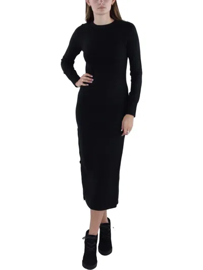 French Connection Womens Knit Mid Calf Sweaterdress In Black
