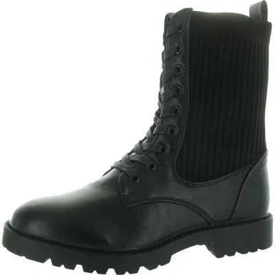 French Connection Womens Lace-up Faux Leather Combat & Lace-up Boots In Black