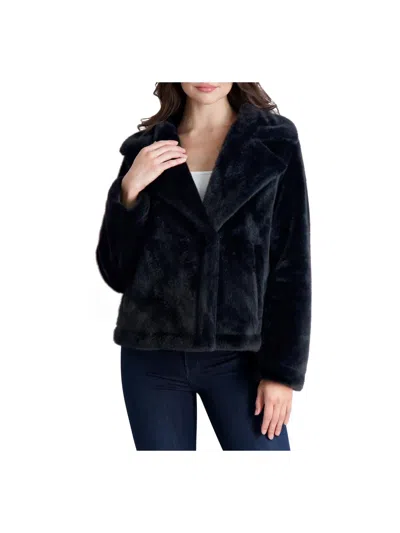 French Connection Womens Lined Faux Fur Teddy Coat In Black