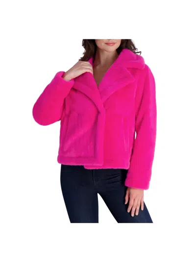 French Connection Womens Lined Faux Fur Teddy Coat In Pink