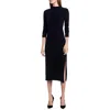 French Connection Womens Midi Mock Neck Sweaterdress In Black