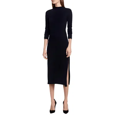 French Connection Womens Midi Mock Neck Sweaterdress In Black