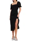 French Connection Womens Midi Smocked Midi Dress In Black