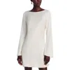 French Connection Ennis Satin Bell Sleeve Mini Dress In Classic Cream