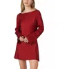 French Connection Ennis Long Sleeve Satin Minidress In Pink