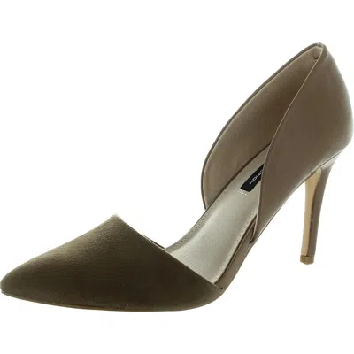 French Connection Womens Mixed Media Vegan Leather D'orsay Heels In Brown