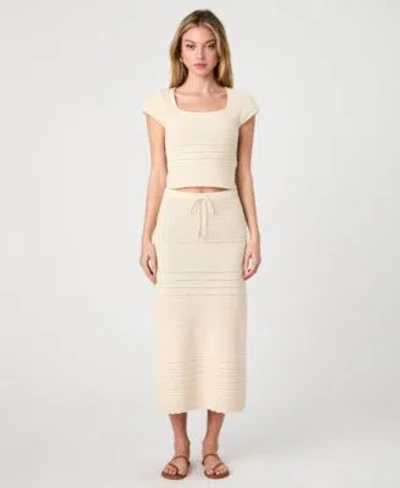 French Connection Womens Nellis Cotton Collage Short Sleeve Top Nellis Cotton Side Slit Skirt