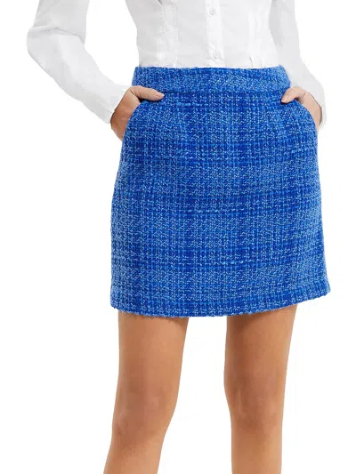 French Connection Womens Plaid Tweed Mini Skirt In Multi
