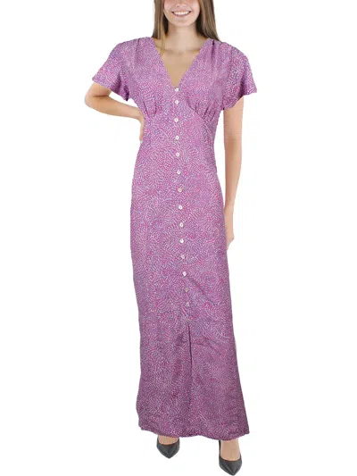 French Connection Womens Printed Midi Shirtdress In Purple