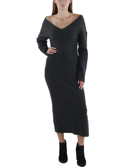 French Connection Womens Ribbed Tea Length Sweaterdress In Multi