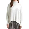 French Connection Womens Ribbed Trim Knit Turtleneck Sweater In White