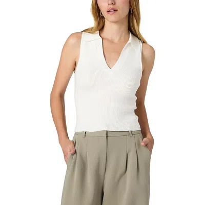 French Connection Womens Ribbed V-neck V-neck Sweater In White