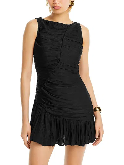 French Connection Womens Ruched Above Knee Bodycon Dress In Blackout