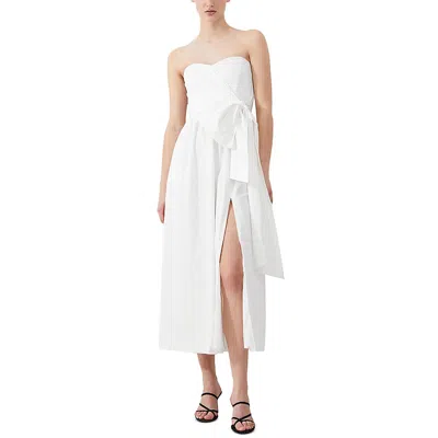 French Connection Womens Ruffled Long Maxi Dress In White