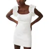 French Connection Whisper Ruffled Mini Dress In White
