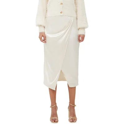 French Connection Womens Satin Long Wrap Skirt In Multi