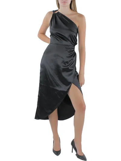 French Connection Womens Satin Midi Cocktail And Party Dress In Black