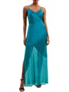 French Connection Inu Sheer Panel Maxi Dress In Blue