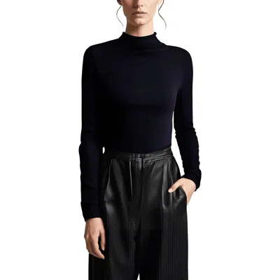 French Connection Womens Solid Knit Funnel-neck Sweater In Black