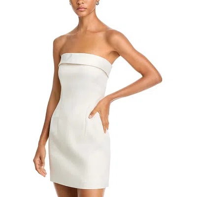 French Connection Womens Solid Satin Mini Dress In Cream