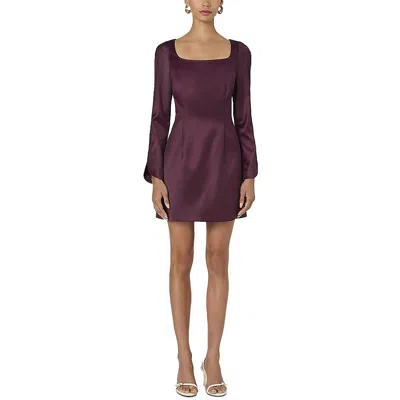 FRENCH CONNECTION WOMENS SOLID SATIN SHEATH DRESS