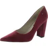 French Connection Kelsey Womens Solid Suede Block Heels In White