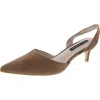 French Connection Womens Solid Vegan Suede Slingback Heels In Brown