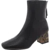 French Connection Womens Square Toe Zip Up Mid-calf Boots In Black