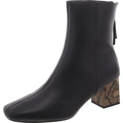 French Connection Womens Square Toe Zip Up Mid-calf Boots In Black