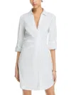 French Connection Isabelle Womens Striped Above Knee Shirtdress In Multi