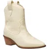 French Connection Womens Suede Ankle Cowboy, Western Boots In White