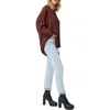 French Connection Womens Surplice Neckline French Cuff Blouse In Burgundy