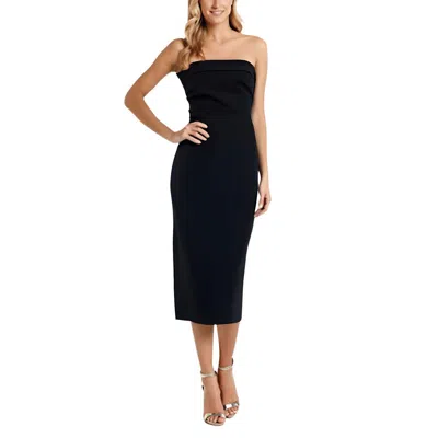 French Connection Womens Textured Mid Calf Bodycon Dress In Black
