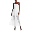 French Connection Whisper Tiered Ruffled Dress In White