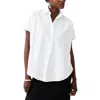 French Connection Rhodes Womens Collared Sheer Henley In White