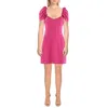 French Connection Womens V-neck Mini Sheath Dress In Pink
