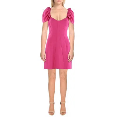 French Connection Womens V-neck Mini Sheath Dress In Pink