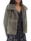 FRENCH CONNECTION WOMENS WARM CASUAL FAUX FUR COAT
