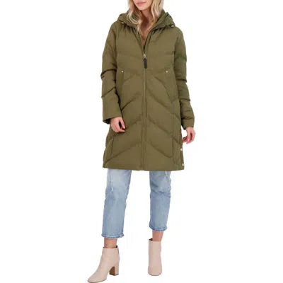 French Connection Womens Winter Parka Anorak Jacket In Green