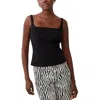 French Connection Whisper Sleeveless Fitted Top In Black